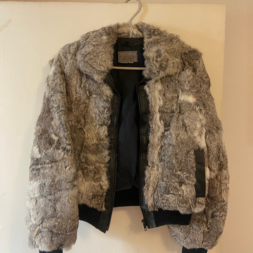 Faux Fur Jacket in Gray